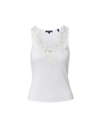 Veronica Beard Narcisa Embroidered Tank Top - White