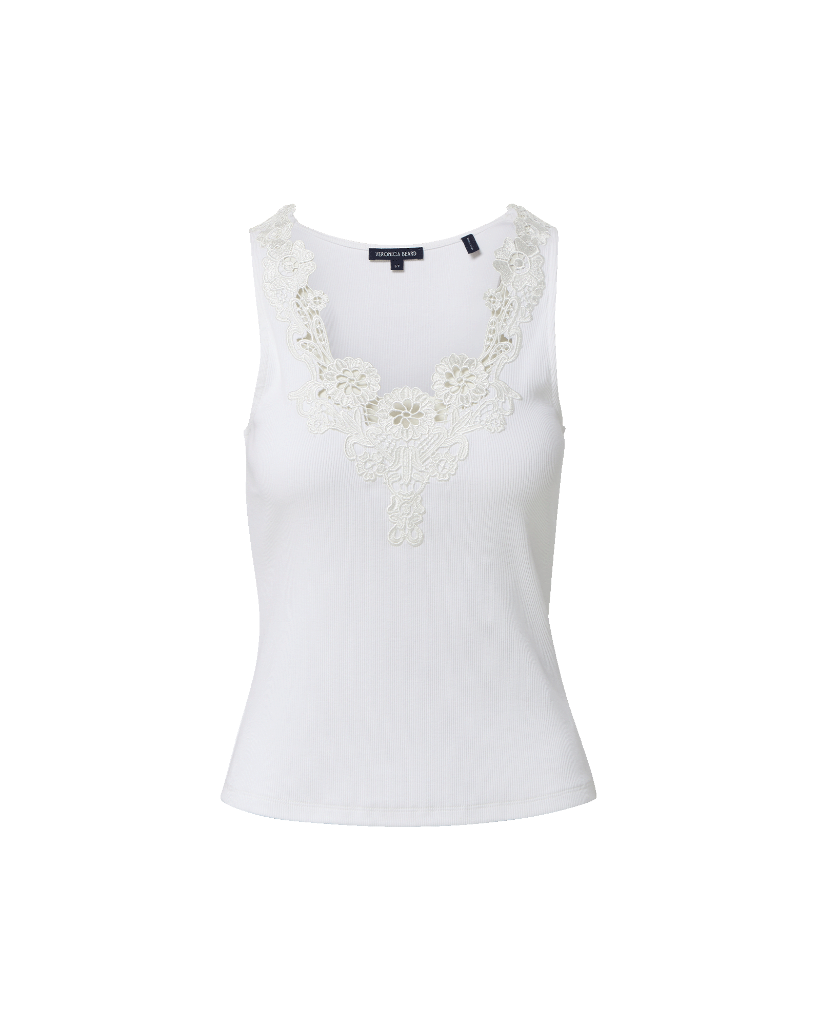 Veronica Beard Narcisa Embroidered Tank Top - White