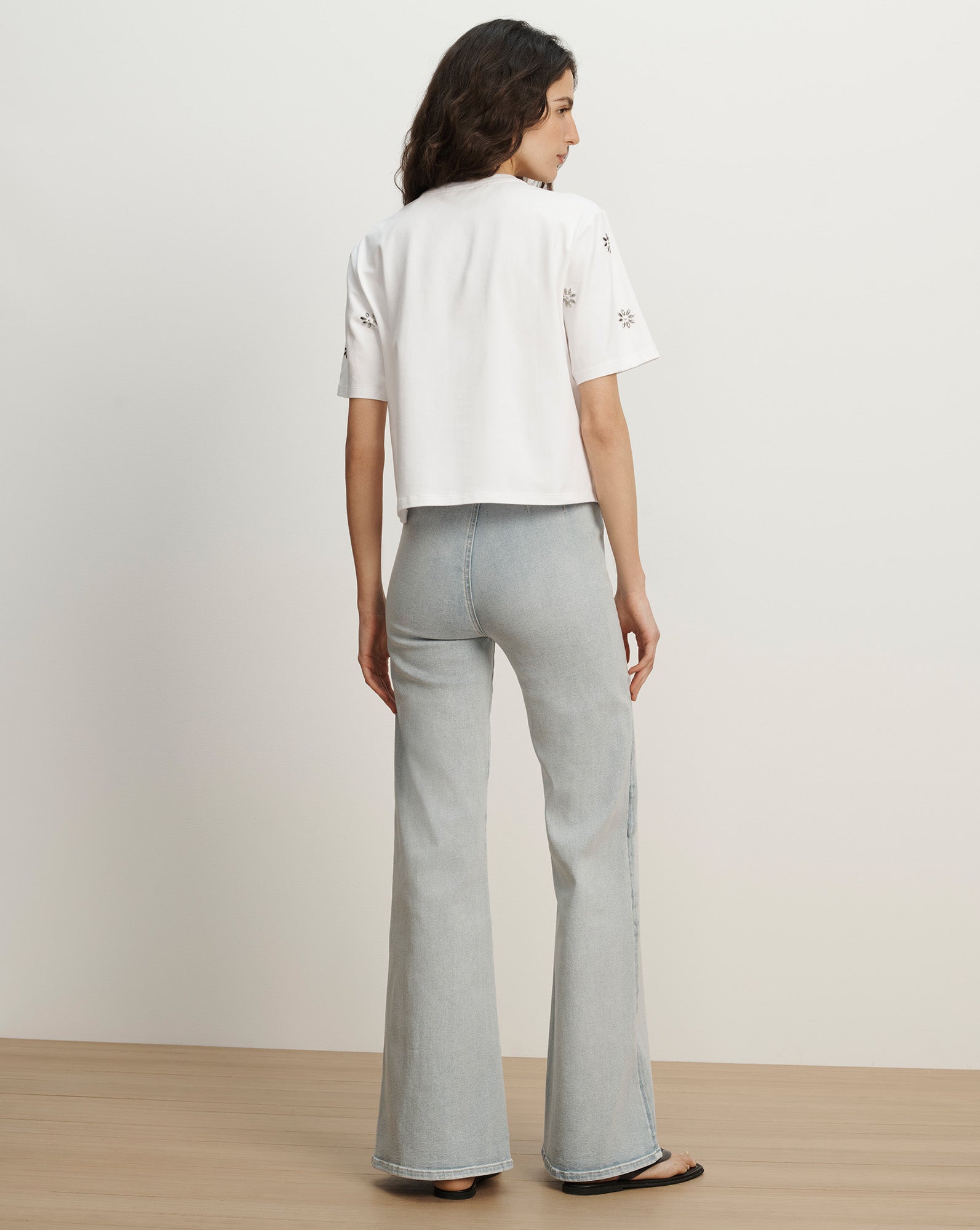 Sebastian Embellished T-Shirt in White | Veronica Beard