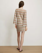 Veronica Beard Novien Crochet Mini Dress - Deep Ochre/Dove White Multi