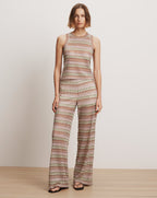 Veronica Beard Rhett Crochet Tank Top - Deep Ochre Dove Multi