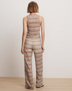 Veronica Beard Rhett Crochet Tank Top - Deep Ochre Dove Multi