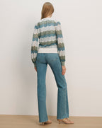 Veronica Beard Laurinor Linen-Blend Cardigan - Dove White Sage Blue River
