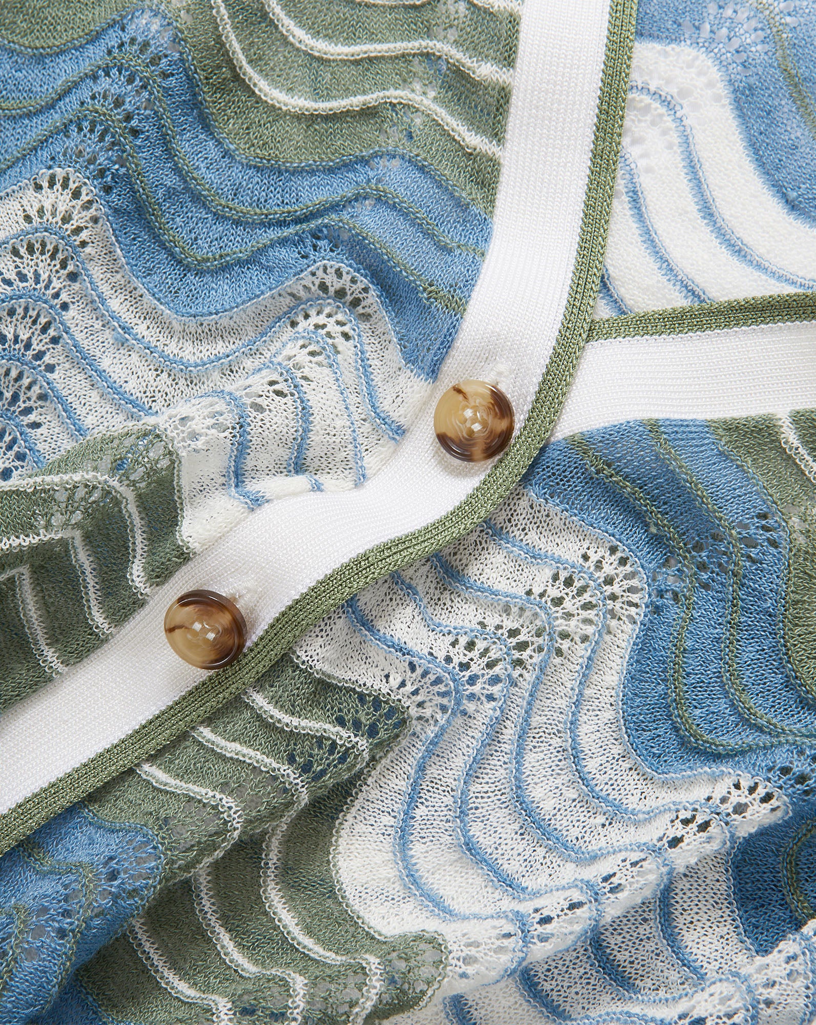 Laurinor Linen-Blend Cardigan in Dove White/Sage/Blue River