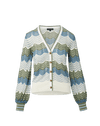 Veronica Beard Laurinor Linen-Blend Cardigan - Dove White Sage Blue River