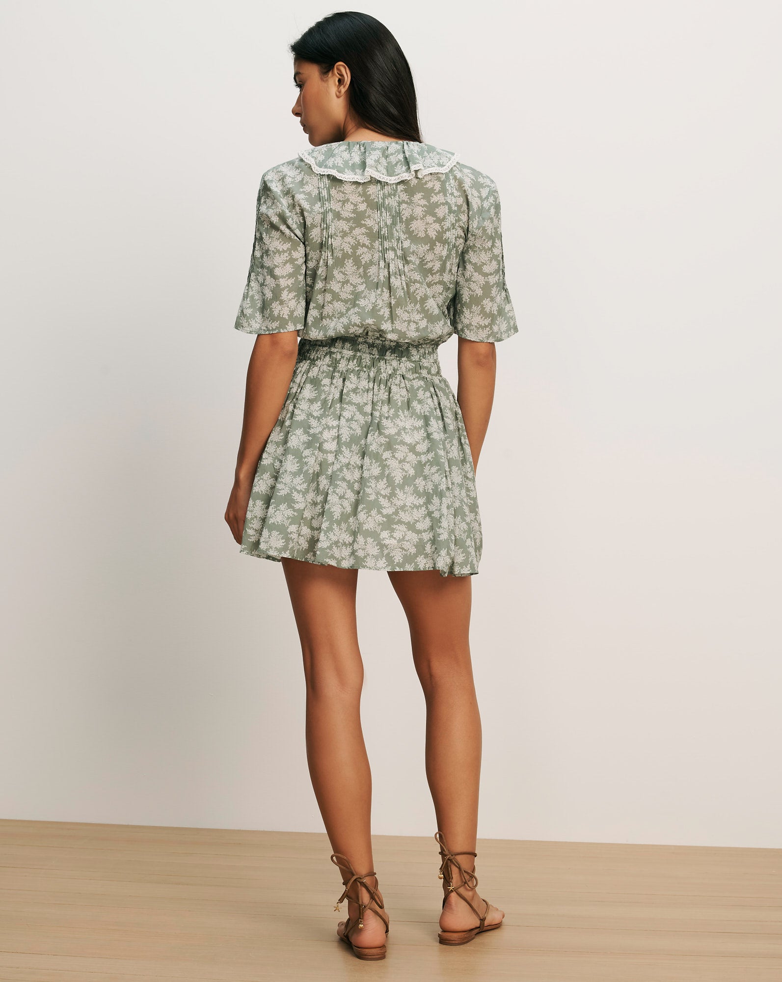 Veronica Beard Gallagher Floral Mini Dress | Sage|Dove White | Size 6 Veronica Beard Gallagher Floral Mini Dress | Sage|Dove White | Size 6
