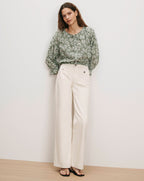 Veronica Beard Williamsen Floral Blouse - Sage/Dove