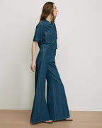 Veronica Beard Blue denim wide-leg pants.