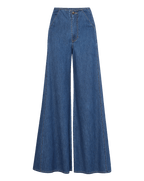 Veronica Beard Digby Wide-Leg Chambray Pant - Starry Night