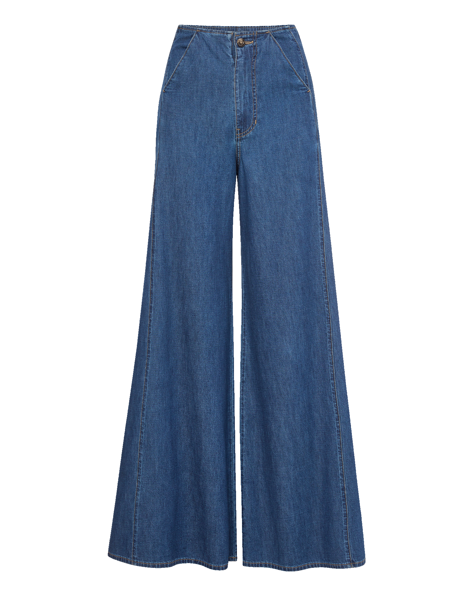 Veronica Beard Digby Wide-Leg Chambray Pant - Starry Night