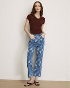 Veronica Beard Dylan Ankle High Rise Straight - Prism Blue
