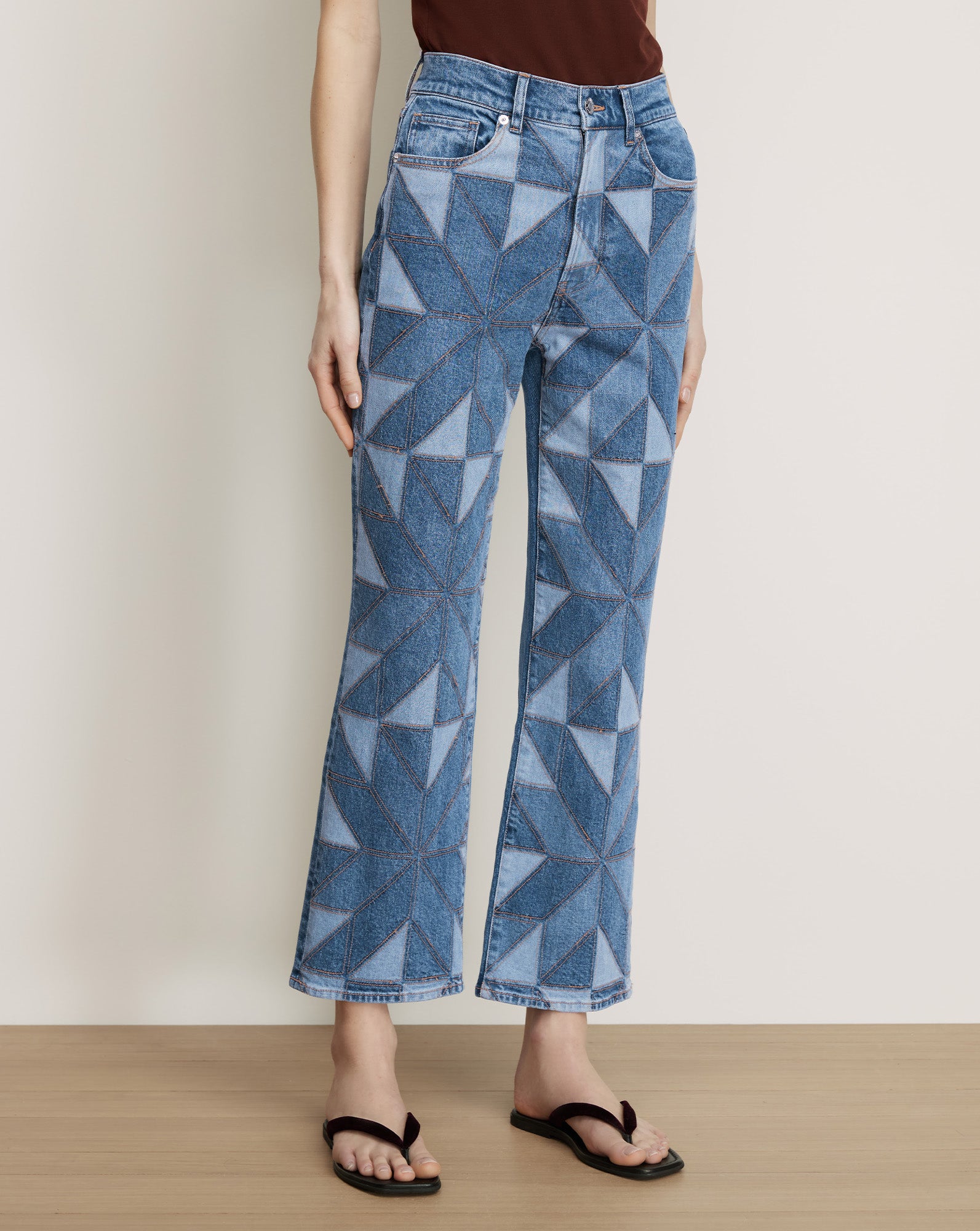 Veronica Beard Dylan Ankle High Rise Straight - Prism Blue