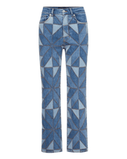 Veronica Beard Dylan Ankle High Rise Straight - Prism Blue