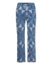 Veronica Beard Dylan Ankle High Rise Straight - Prism Blue