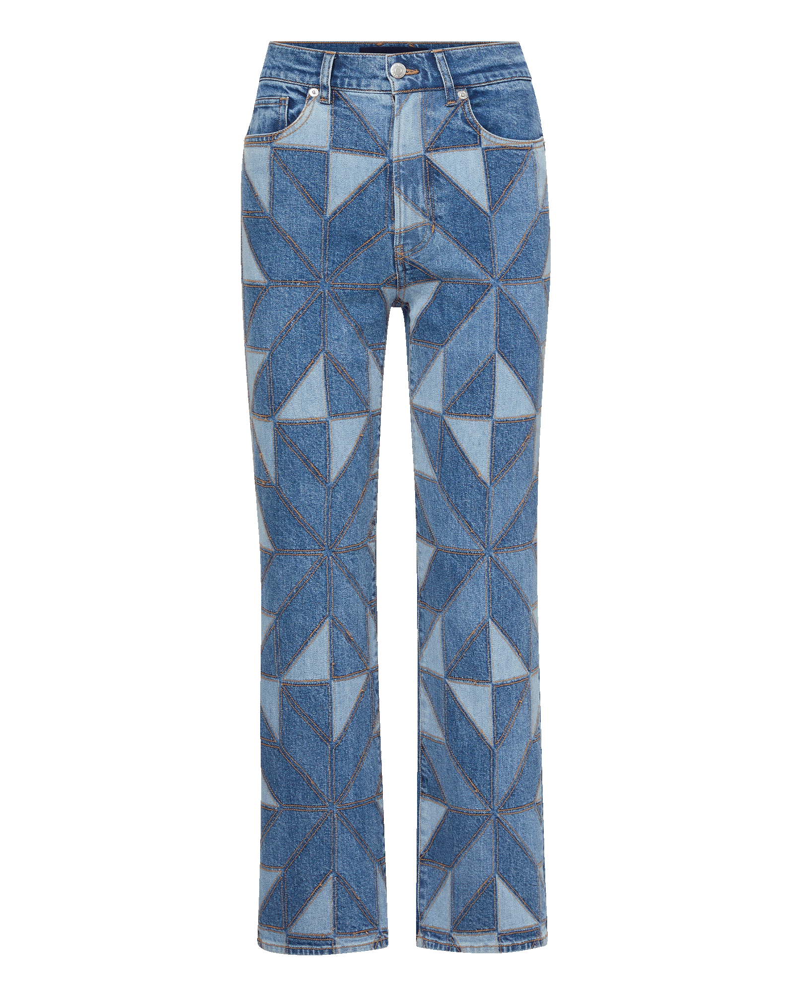 Veronica Beard Dylan Ankle High Rise Straight - Prism Blue