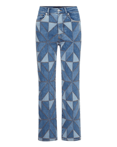 Veronica Beard Dylan Ankle High Rise Straight - Prism Blue