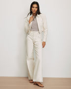 Veronica Beard Ecru denim jacket with silver buttons.