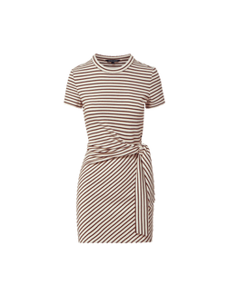 Veronica Beard Striped knit mini dress with tie waist.