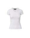 Veronica Beard White cotton fitted V-neck t-shirt