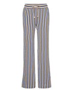 Veronica Beard Blue and white striped knit wide-leg pants.