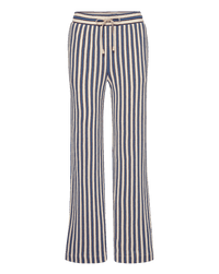 Veronica Beard Blue and white striped knit wide-leg pants.