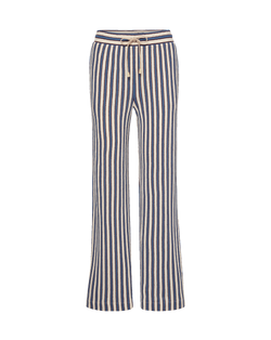 Veronica Beard Blue and white striped knit wide-leg pants.