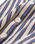 Veronica Beard Striped knit polo shirt with mother-of-pearl buttons