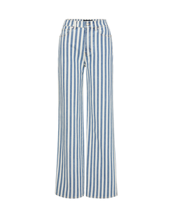 Veronica Beard Blue and white striped denim jeans.