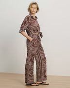 Veronica Beard Brown patterned wide-leg pants