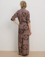 Veronica Beard Brown patterned wide-leg pants