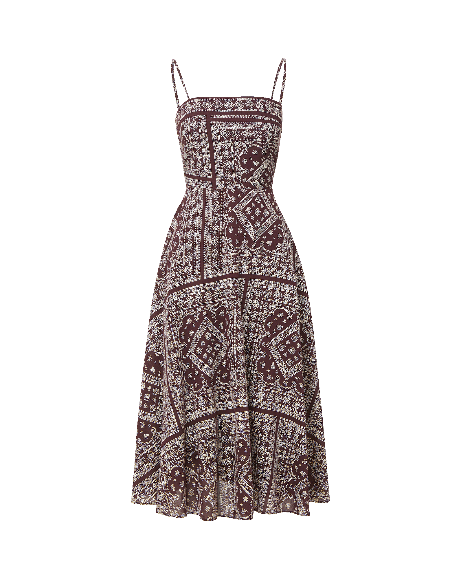 Veronica Beard Kitt Bandana Midi Dress | Raisin|Dove White