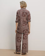 Veronica Beard Brown paisley print button-up top
