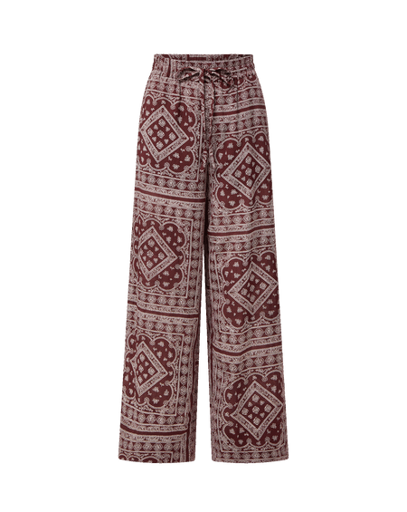 Veronica Beard Brown patterned wide-leg pants.
