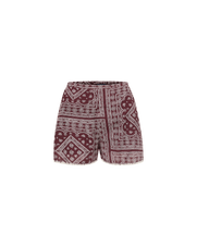 Veronica Beard Tennison Bandana Short - Raisin/Dove White