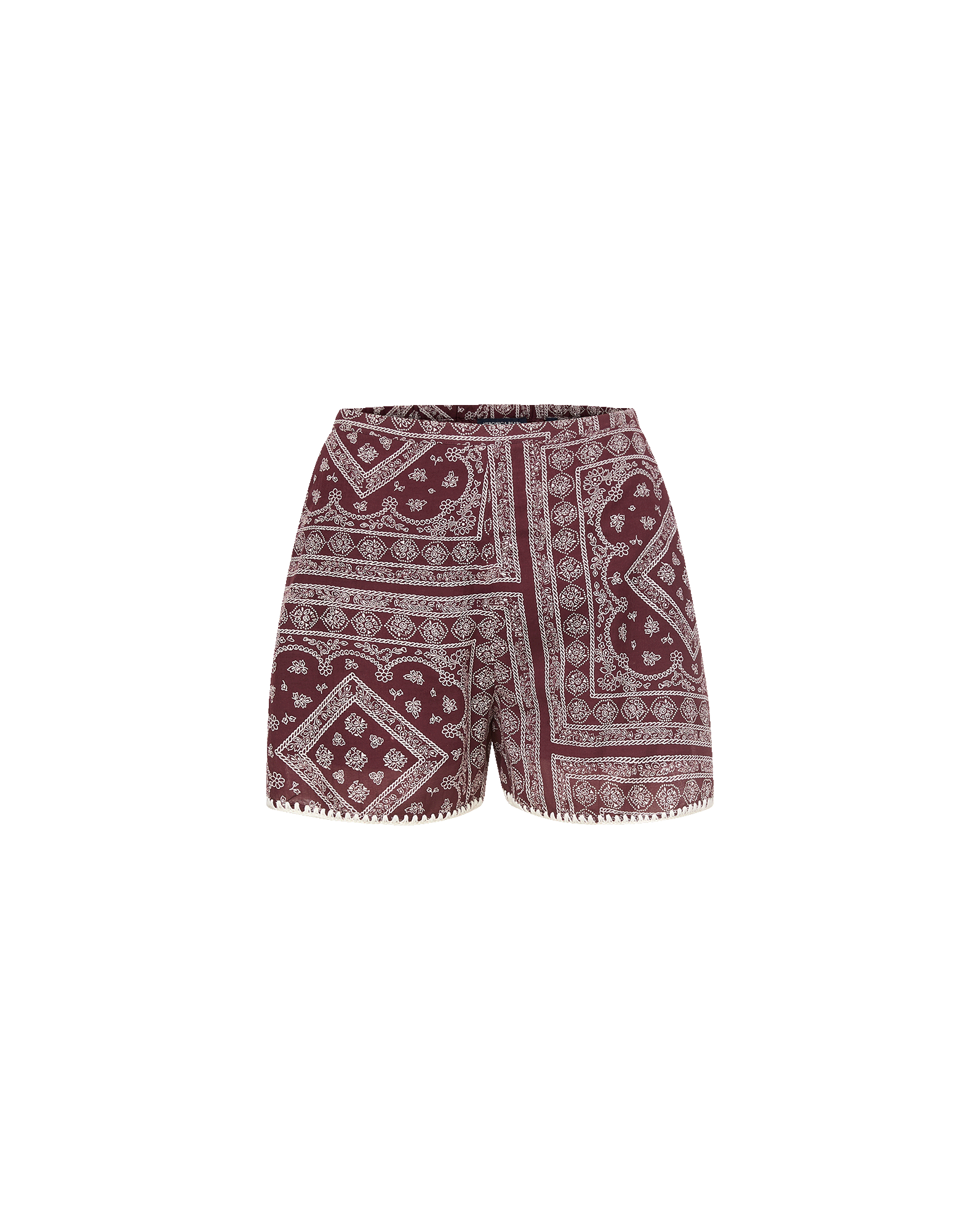 Veronica Beard Tennison Bandana Short - Raisin/Dove White