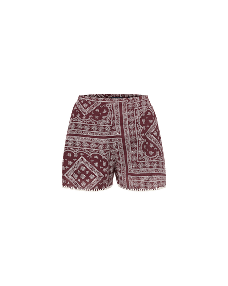 Veronica Beard Tennison Bandana Short - Raisin/Dove White
