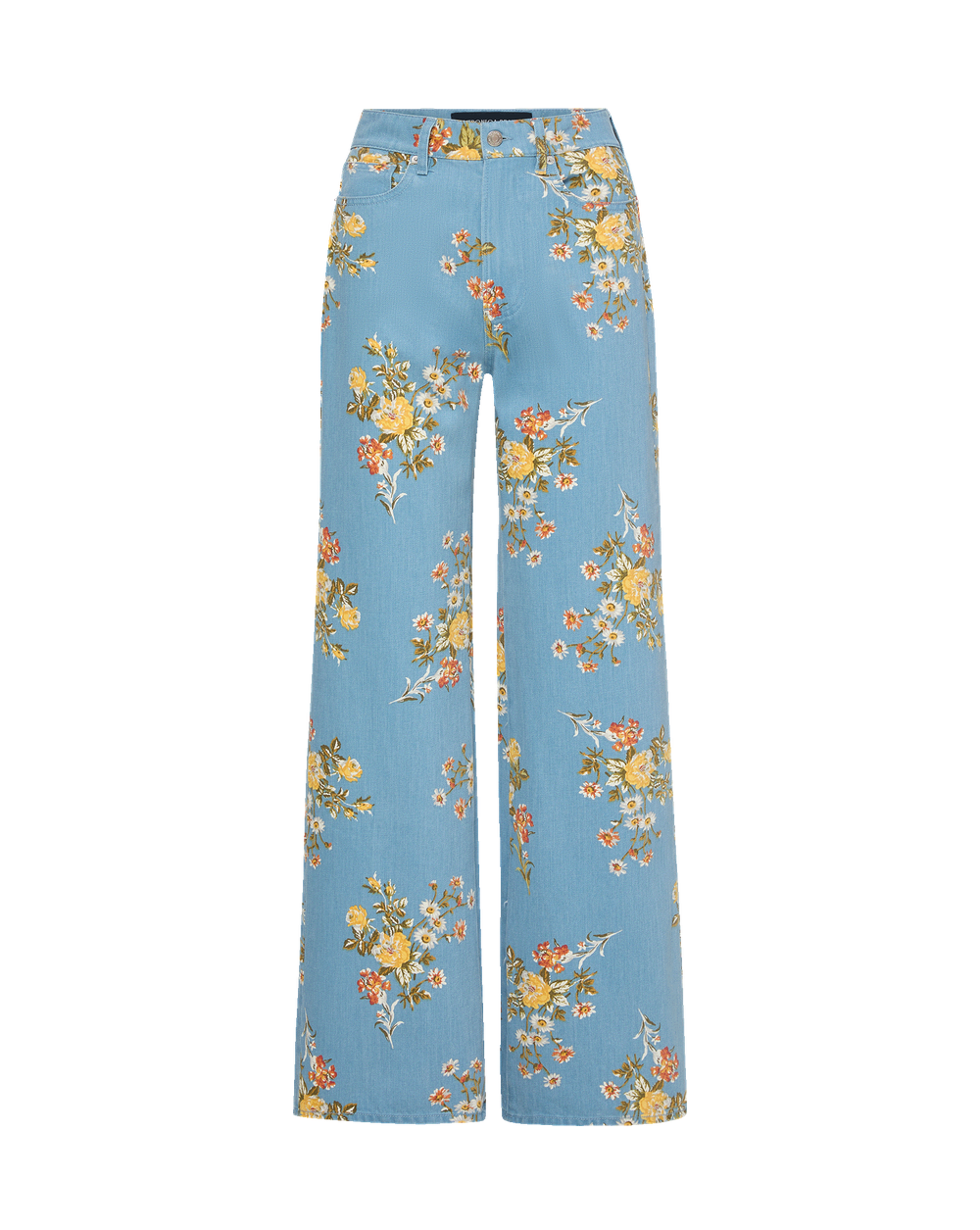 Taylor Floral Wide-Leg Jean in Garden Bouquet | Veronica Beard