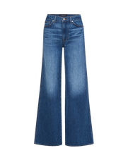 Veronica Beard Blue denim wide-leg jeans with a high waist.