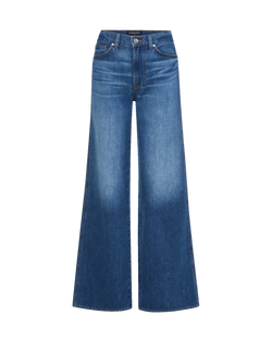 Veronica Beard Blue denim wide-leg jeans with a high waist.
