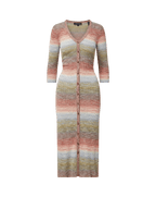 Veronica Beard Striped knit midi dress with button front.