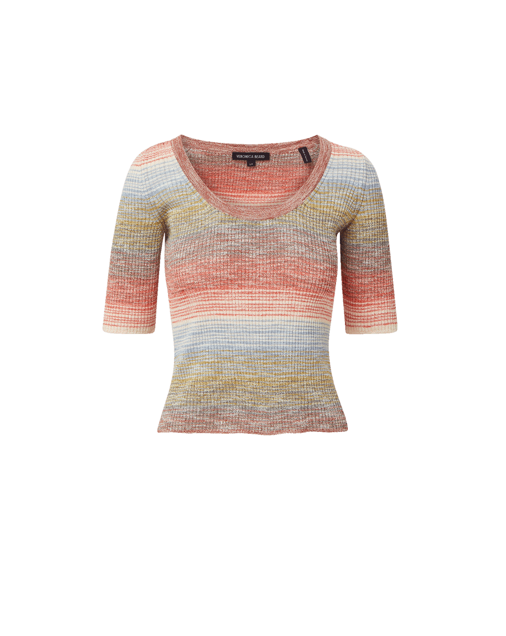 Veronica Beard Striped knit scoop neck top
