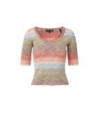 Veronica Beard Striped knit scoop neck top