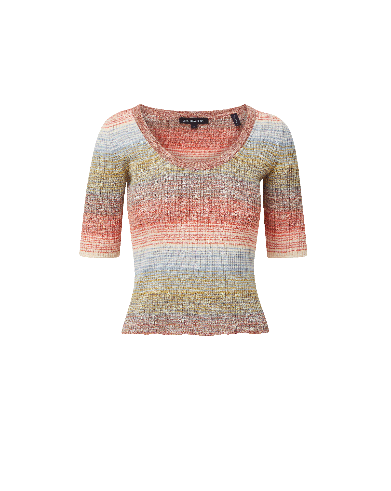 Veronica Beard Striped knit scoop neck top