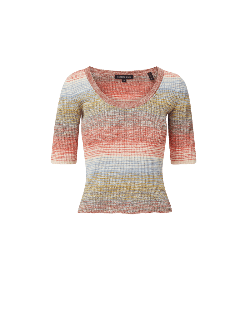 Veronica Beard Striped knit scoop neck top