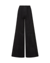 Veronica Beard Black wide-leg trousers with front seam details.