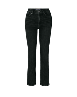 Veronica Beard Black denim high-rise flare jeans.