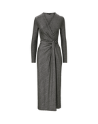 Veronica Beard Dark grey metallic wrap maxi dress.