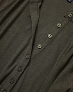 Veronica Beard Olive green ribbed button-down cardigan.