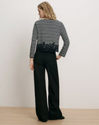 Veronica Beard Black and white striped long-sleeve top.