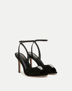 Veronica Beard Genevieve Peep-Toe Sandal - Black